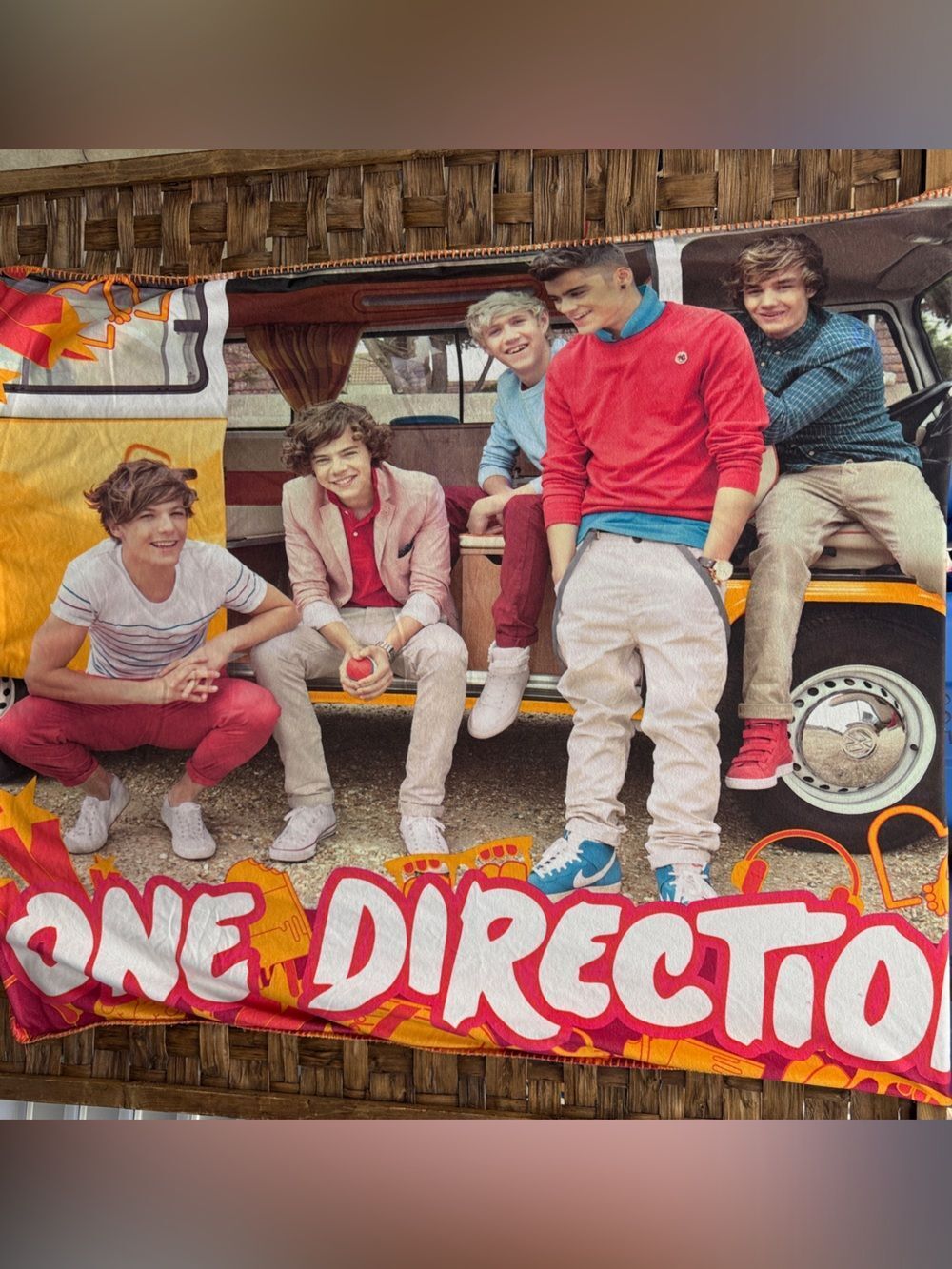 Vintage 1D One Direction Band Photo Blanket - Multicolor